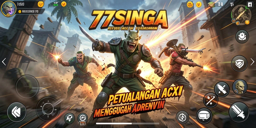 Tangkapan layar gameplay 77SINGA yang mendebarkan dan penuh aksi.