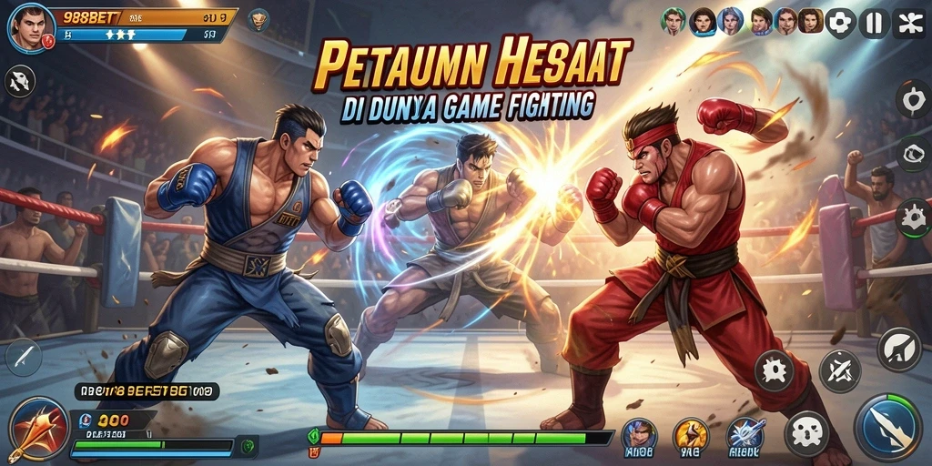 Screenshot gameplay <strong>988BET</strong> menunjukkan pertarungan seru dengan karakter unik.