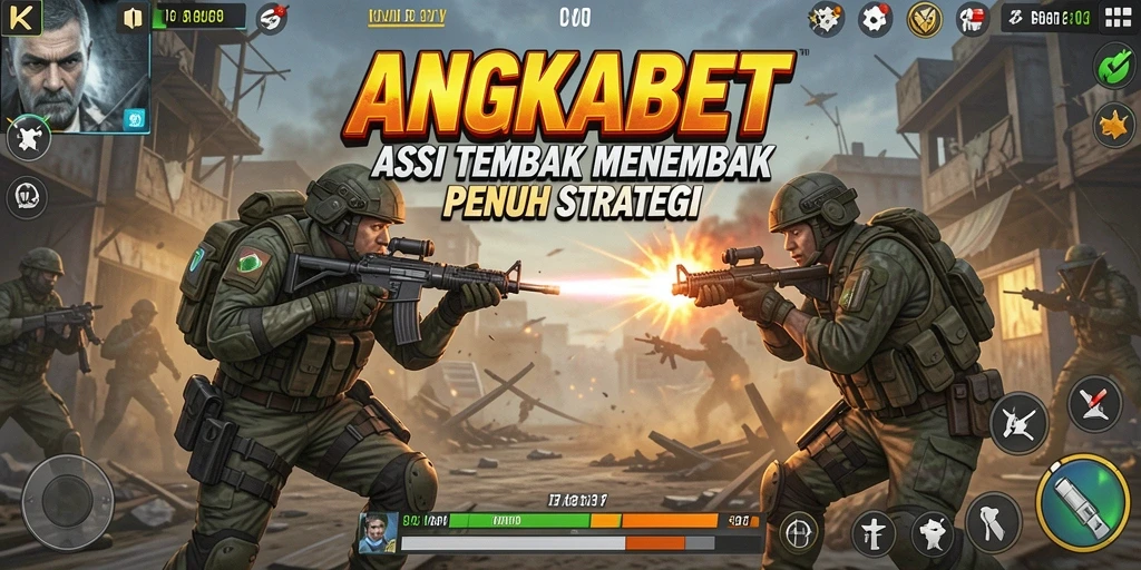 Screenshot gameplay ANGKABET menampilkan aksi tembak menembak intens.