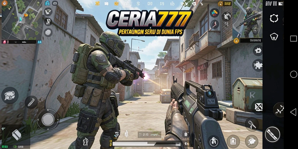 Tangkapan layar menunjukkan aksi seru dalam game FPS CERIA777.