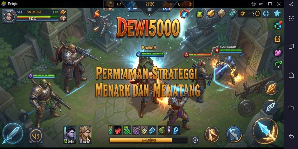 Gameplay menarik DEWI5000 yang menampilkan pertempuran strategi.