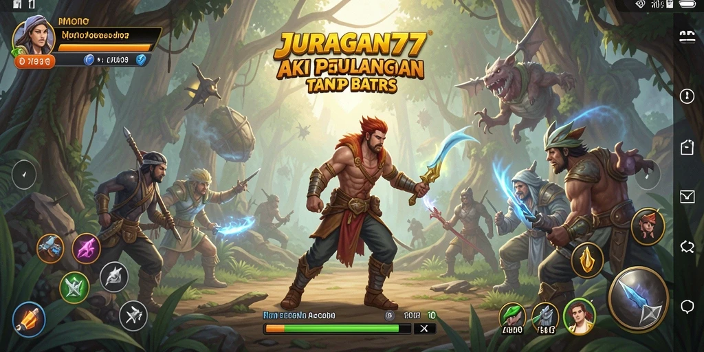 Screenshot JURAGAN77 menampilkan aksi seru di medan perang.