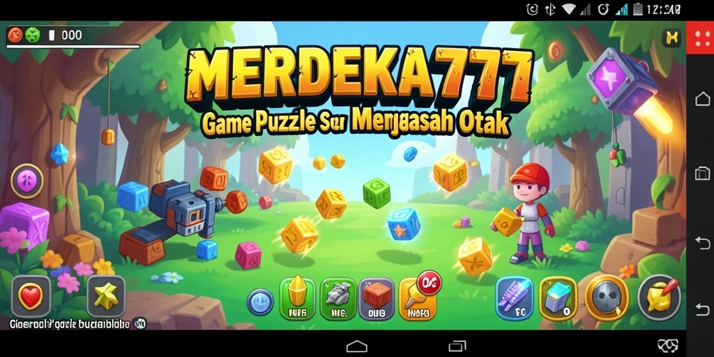 Screenshot gameplay MERDEKA777 menampilkan tantangan puzzle yang menarik.