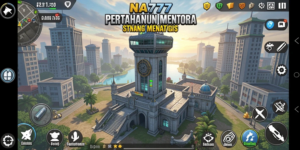 Tampilan menara dan musuh dalam aksi Tower Defense yang seru.