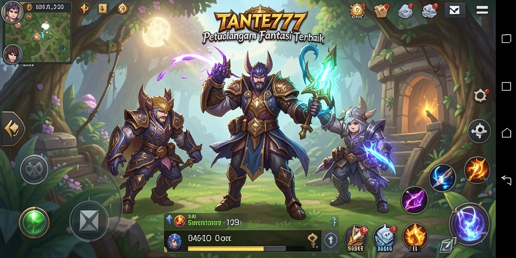 Screenshot gameplay TANTE777 menampilkan petualangan seru dalam dunia fantasi.