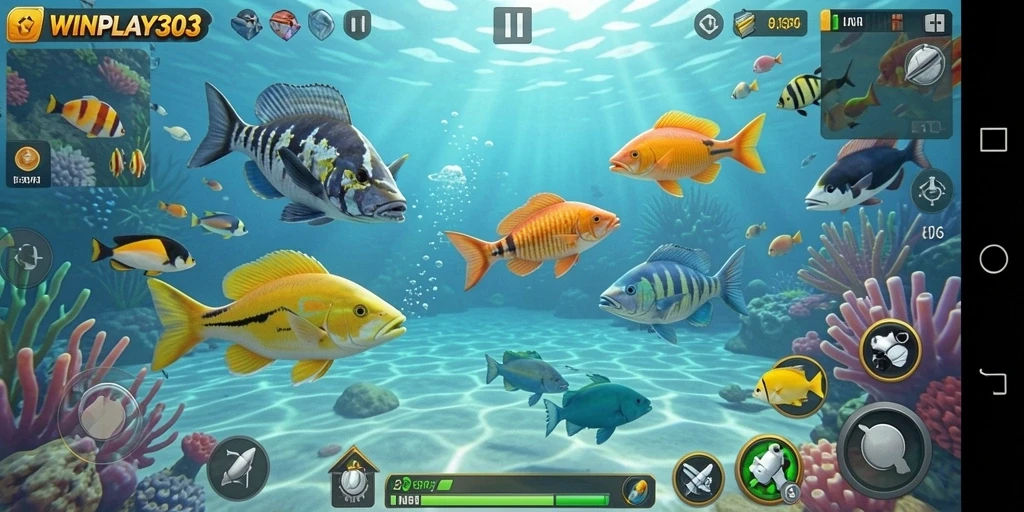 Gameplay WINPLAY303 dengan aksi menembak ikan yang seru.